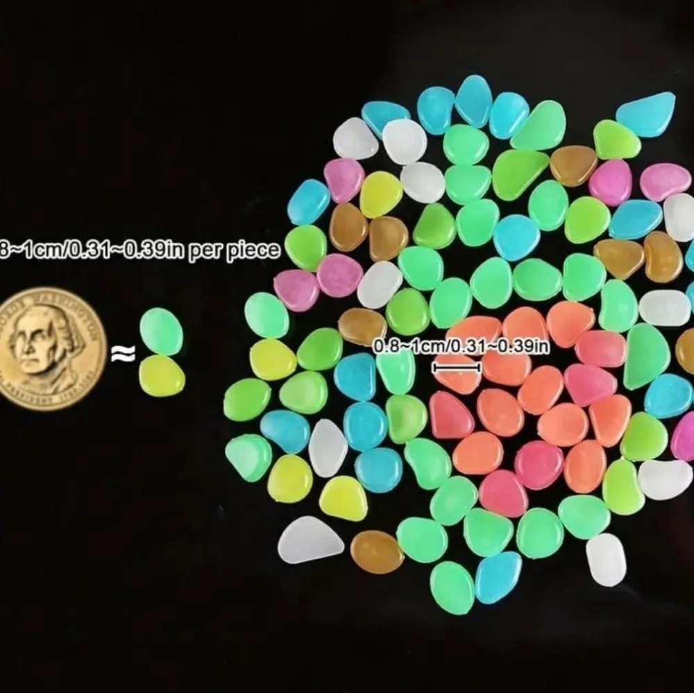 4/$20. Glow in the Dark Small Pebbles. 100 Pieces. 50g